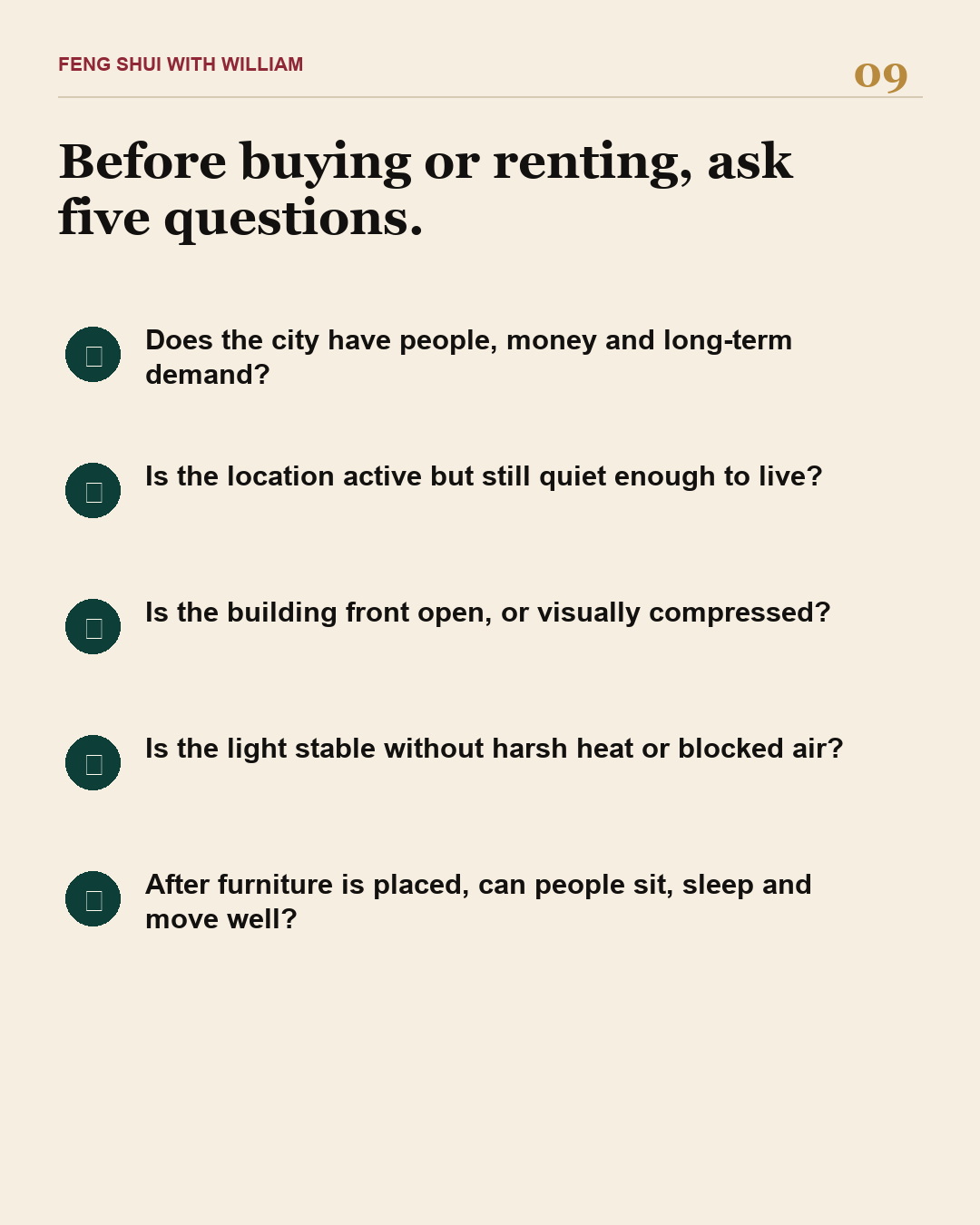 Five questions to ask before buying or renting a home